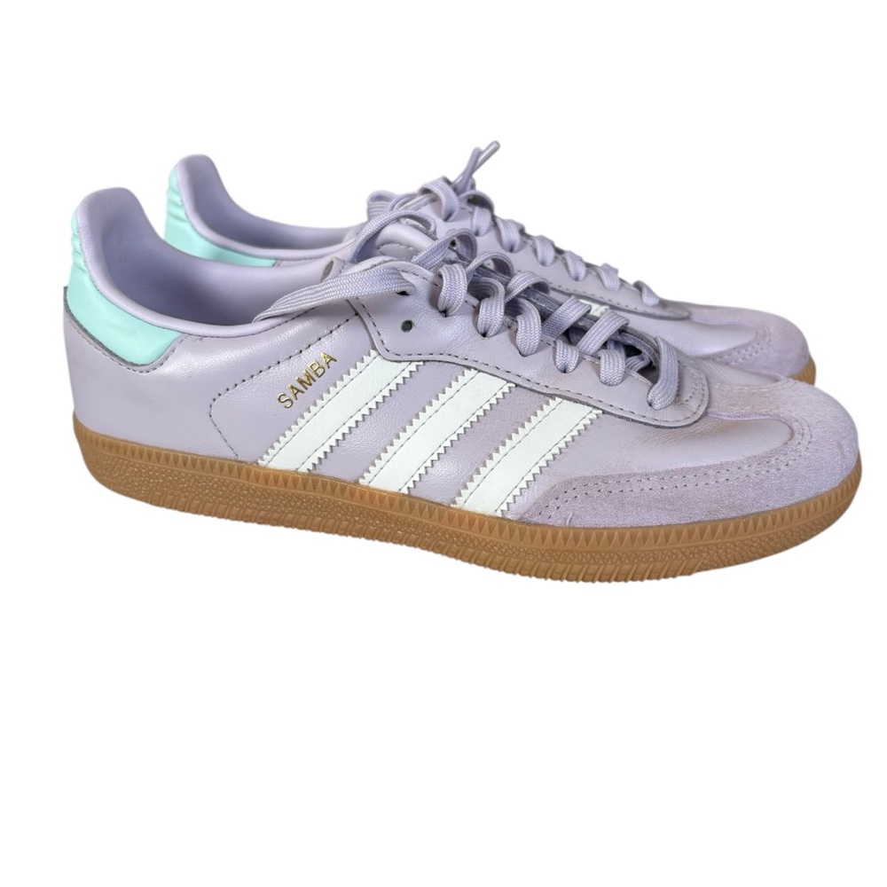 Adidas Samba OG Shoes Kids Size 3 Silver Dawn / Crystal White / Semi Flash Aqua